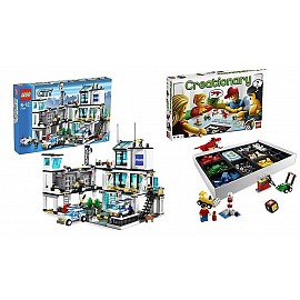 Lego rodinný set, City Policajná stanica + Lego hra Predstav si a poskladaj